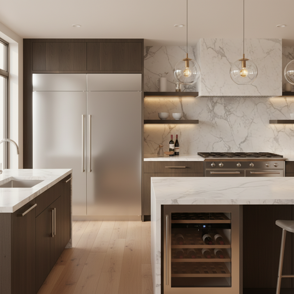 Luxury modern kitchen with premium appliances